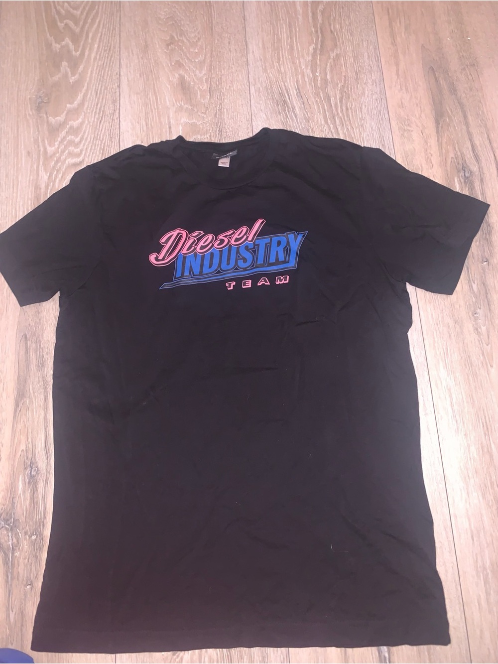 Diesel Industry Team Black Graphic Tee Size: Large